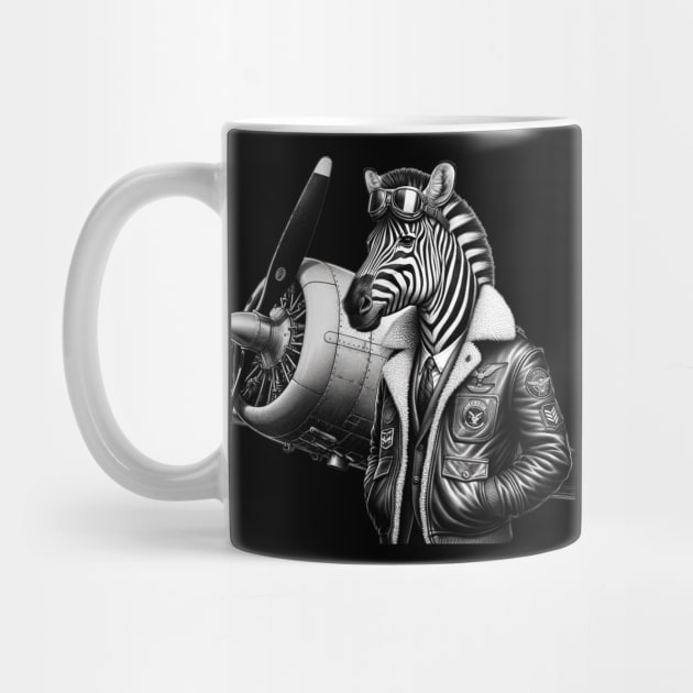 Funny Zebra Pilot by Merchweaver